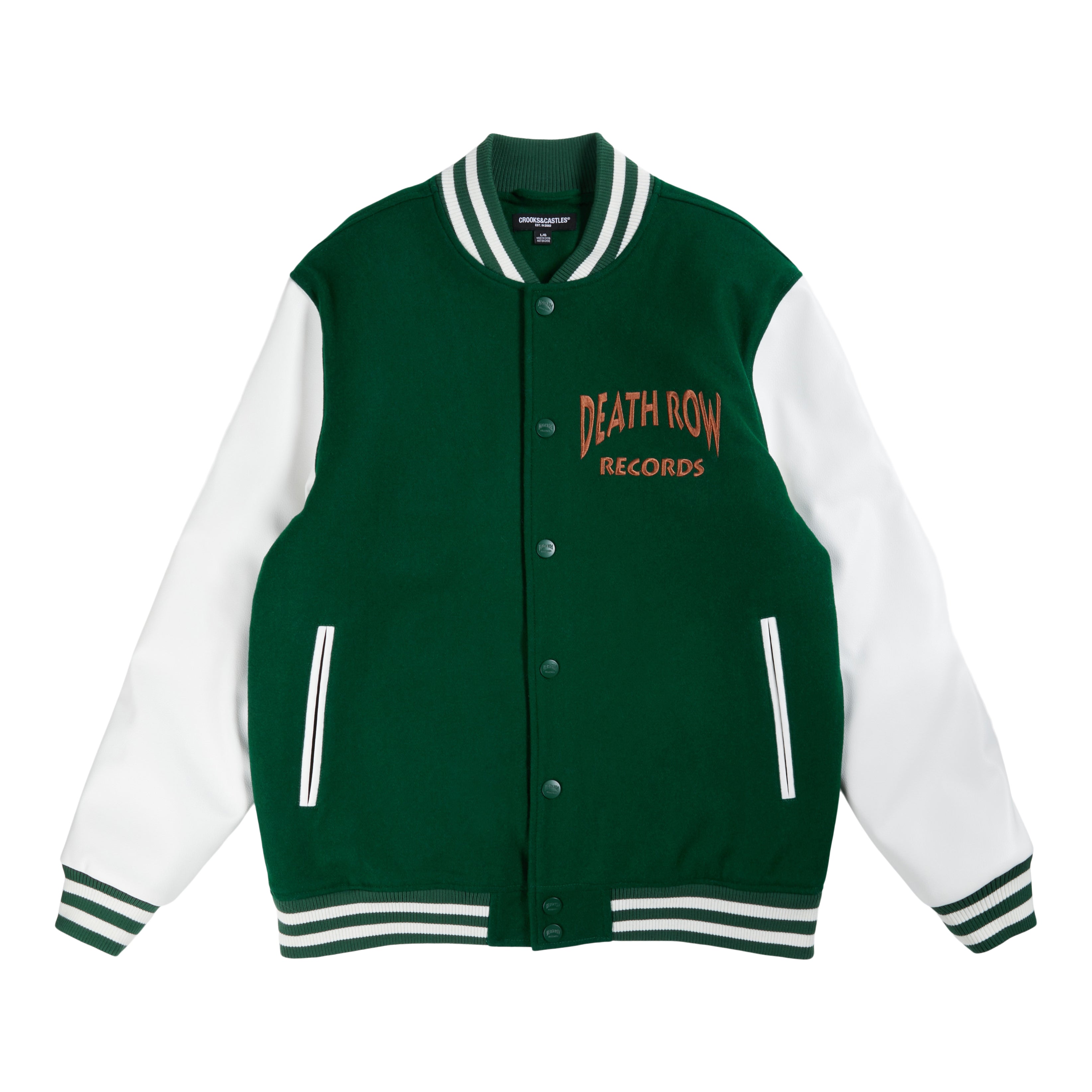 Death Row Green Paisley Varsity Jacket