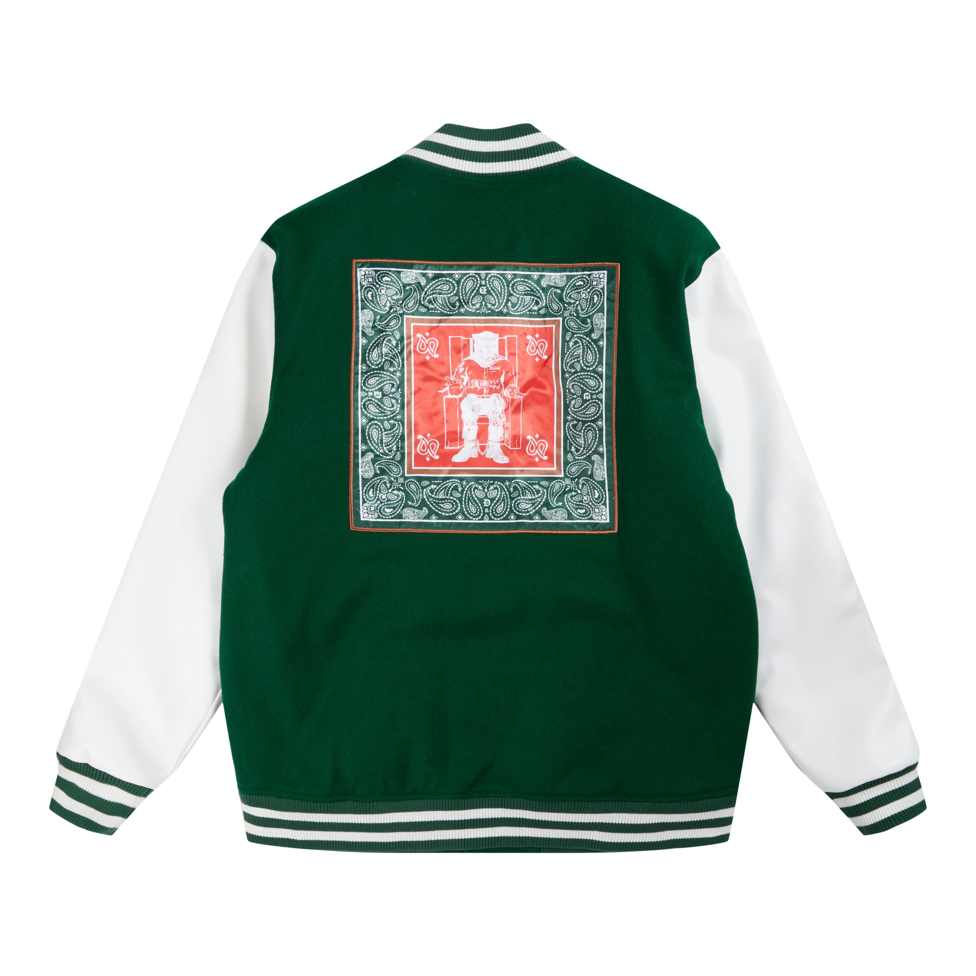 Death Row Green Paisley Varsity Jacket