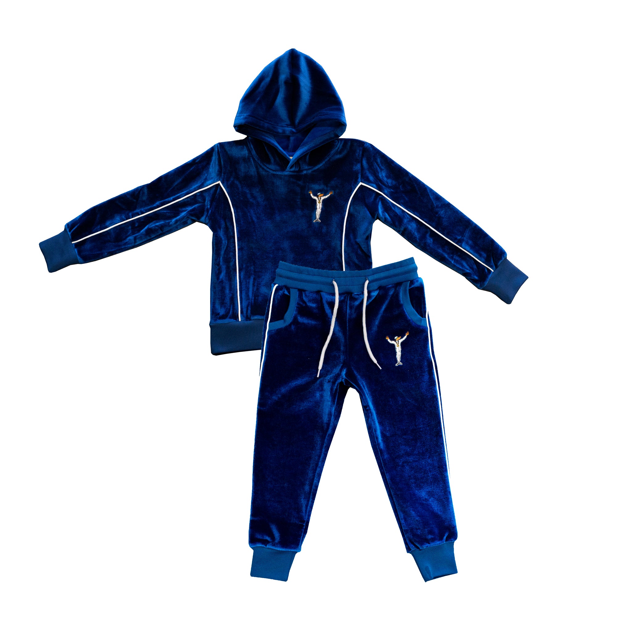 Kids Blue Velour Sweatsuit