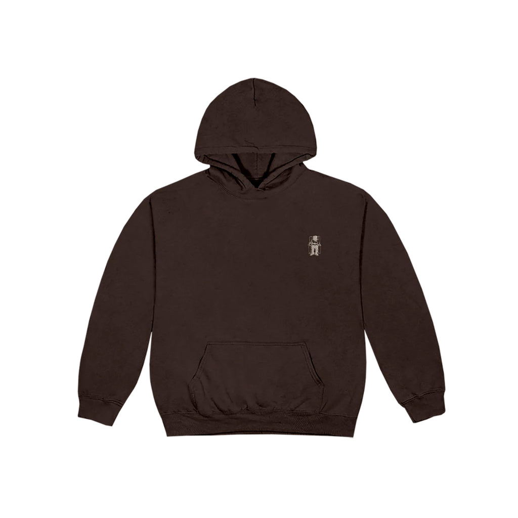 Death Row Embroidered Logo Brown Pullover Hoodie