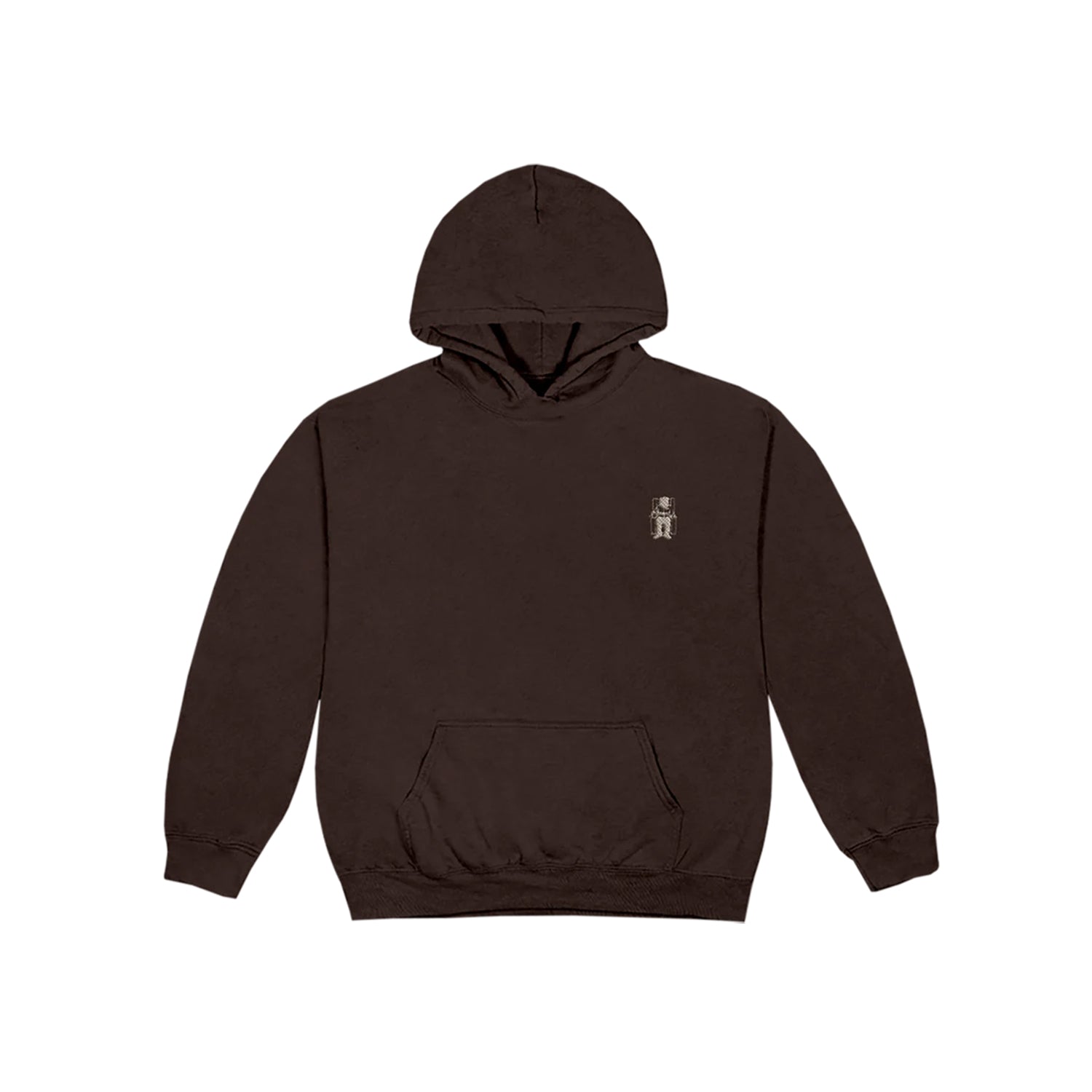 Death Row Embroidered Logo Brown Pullover Hoodie