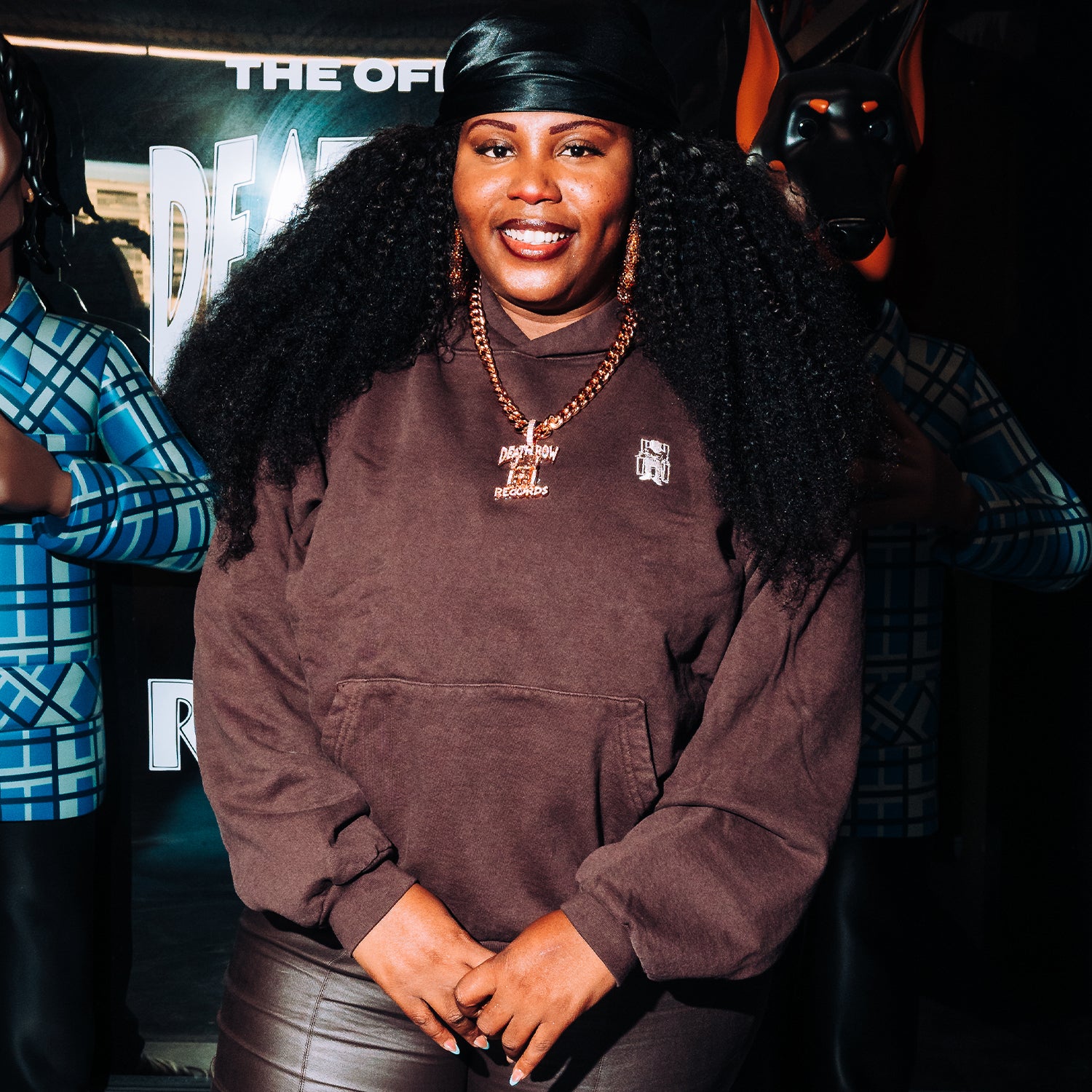 Death Row Embroidered Logo Brown Pullover Hoodie