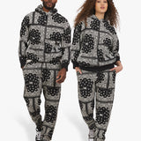 Dogg Supply by Snoop Dogg All Gender Bandana Print Popover Hoodie Sweatshirt (Black)