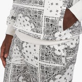 Dogg Supply by Snoop Dogg All Gender Bandana Print Popover Hoodie Sweatshirt (White)