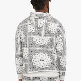 Dogg Supply by Snoop Dogg All Gender Bandana Print Popover Hoodie Sweatshirt (White)