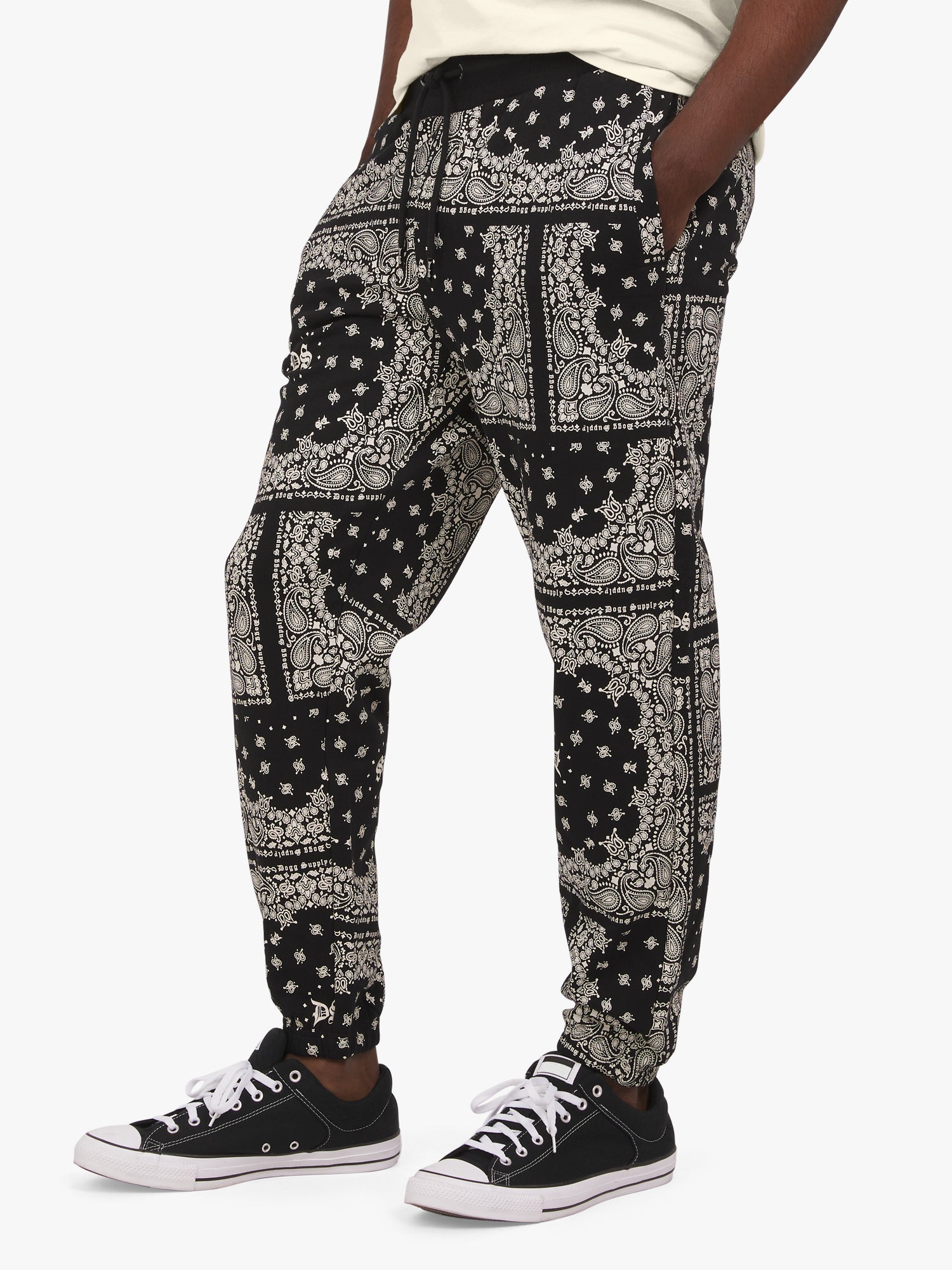 Dogg Supply by Snoop Dogg All Gender Bandana Print Sweatpants (Black)