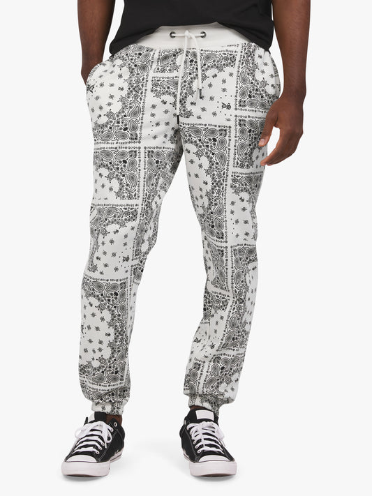 Dogg Supply by Snoop Dogg All Gender Bandana Print Sweatpants (White)