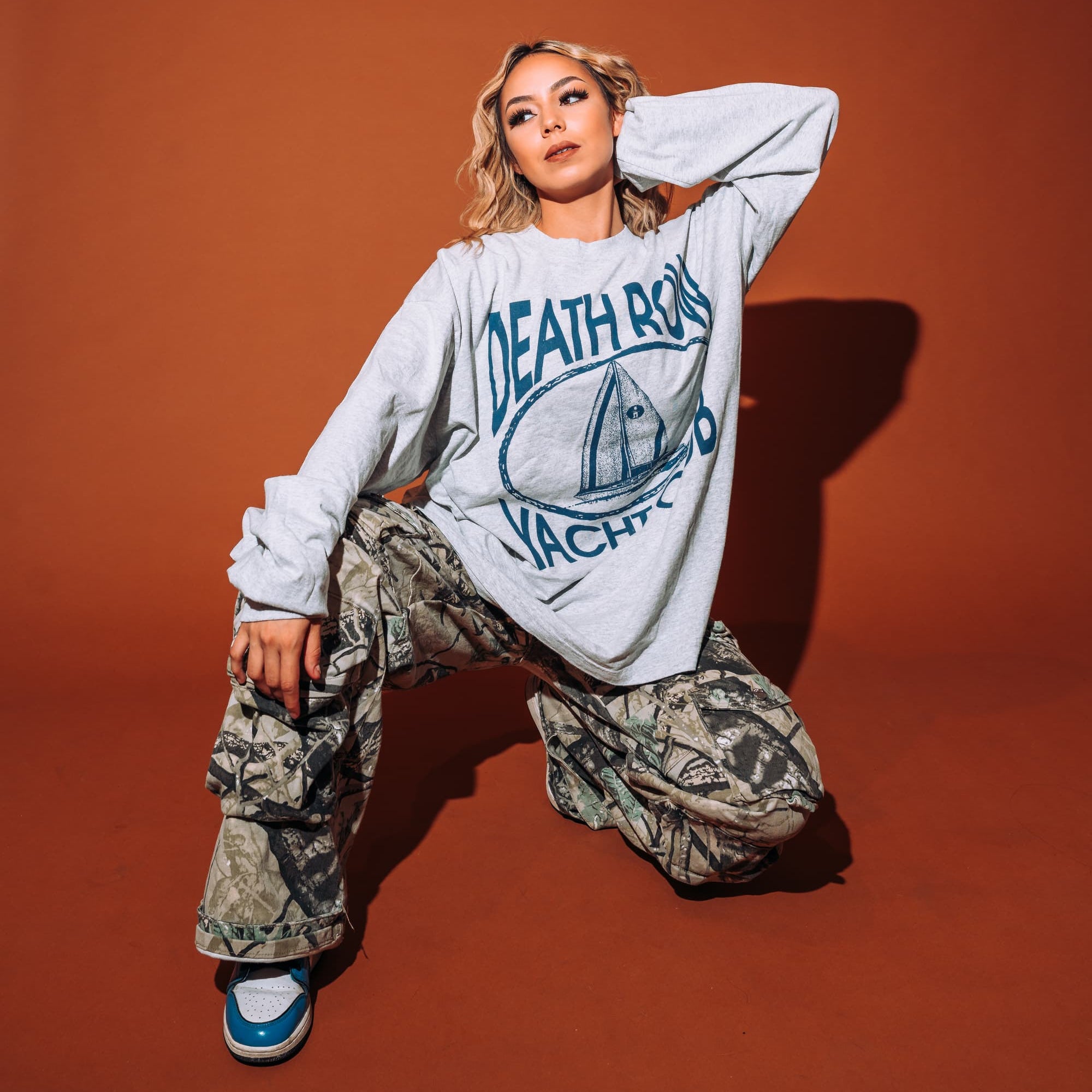 Death Row Records Athletics Long Sleeve Tee Grey