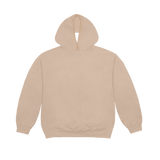 Long Hair Death Row Embroidered Logo Cream Pullover Hoodie (With Hole)