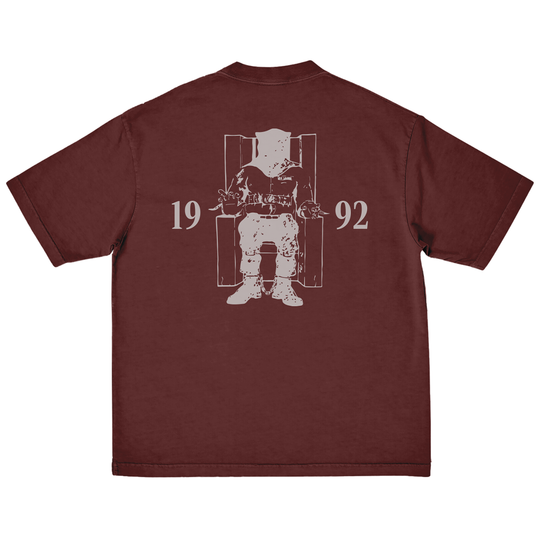 Death Row Records Burgundy Text Logo Tee