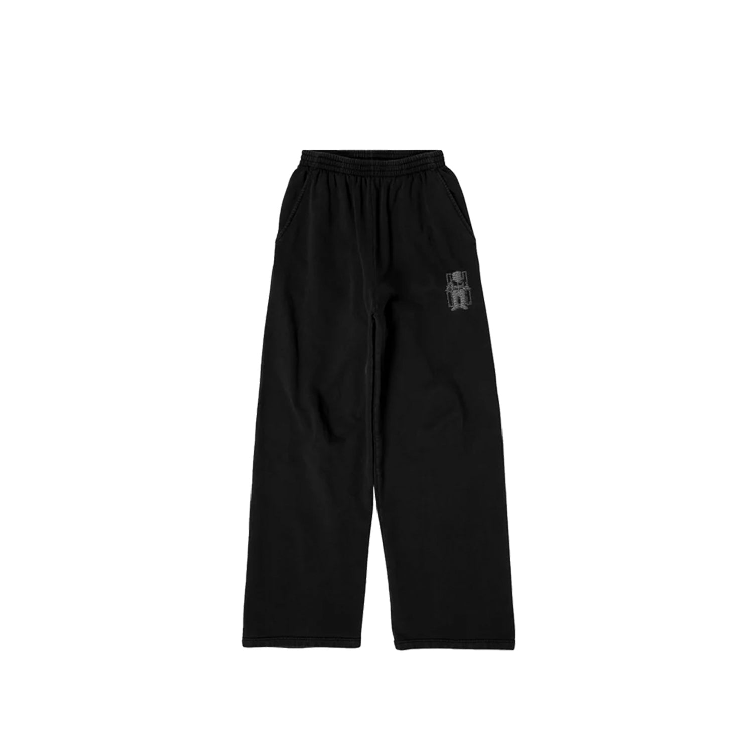 Death Row Embroidered Logo Black Wide Leg Sweatpants