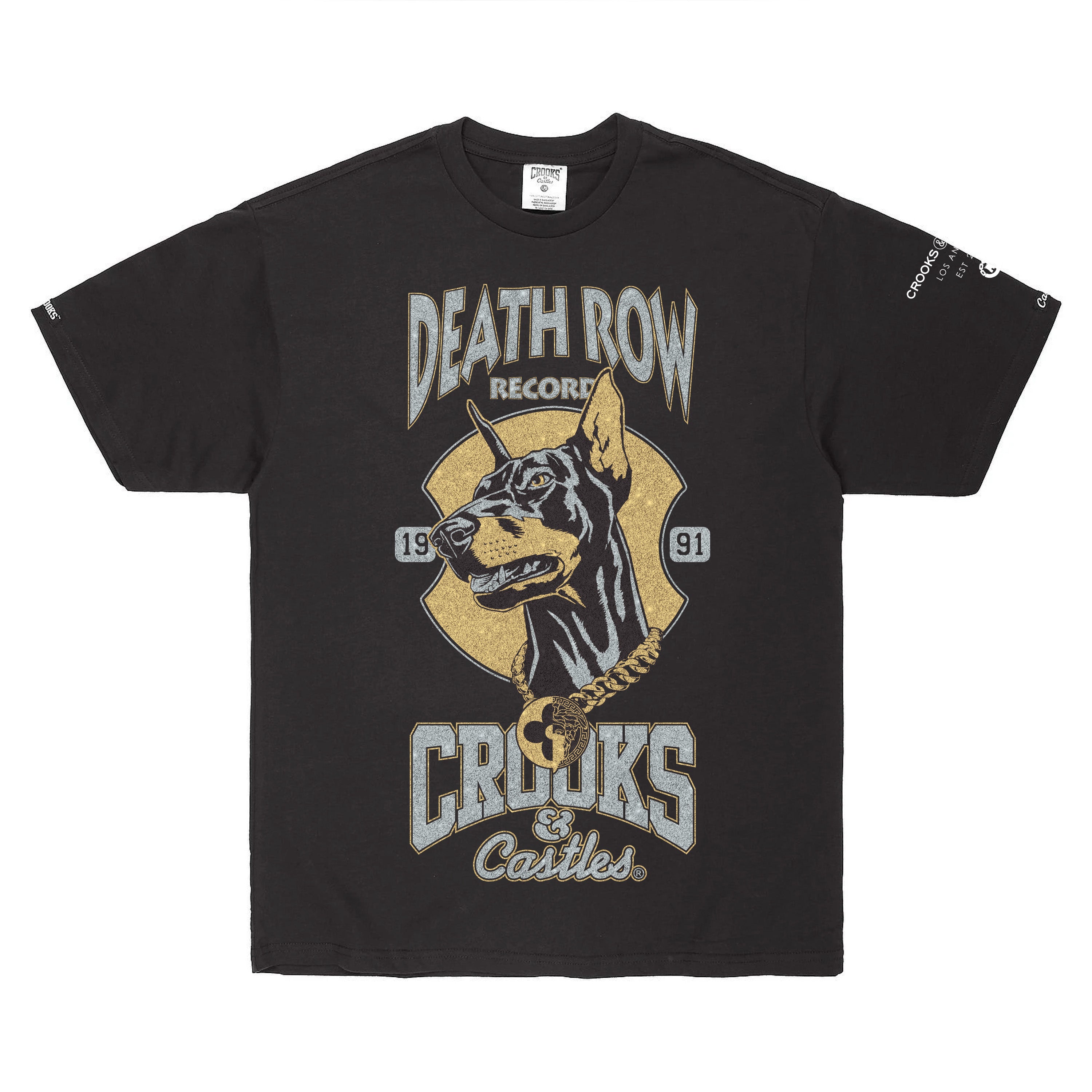 Death Row x Crooks Dog Tee in Black