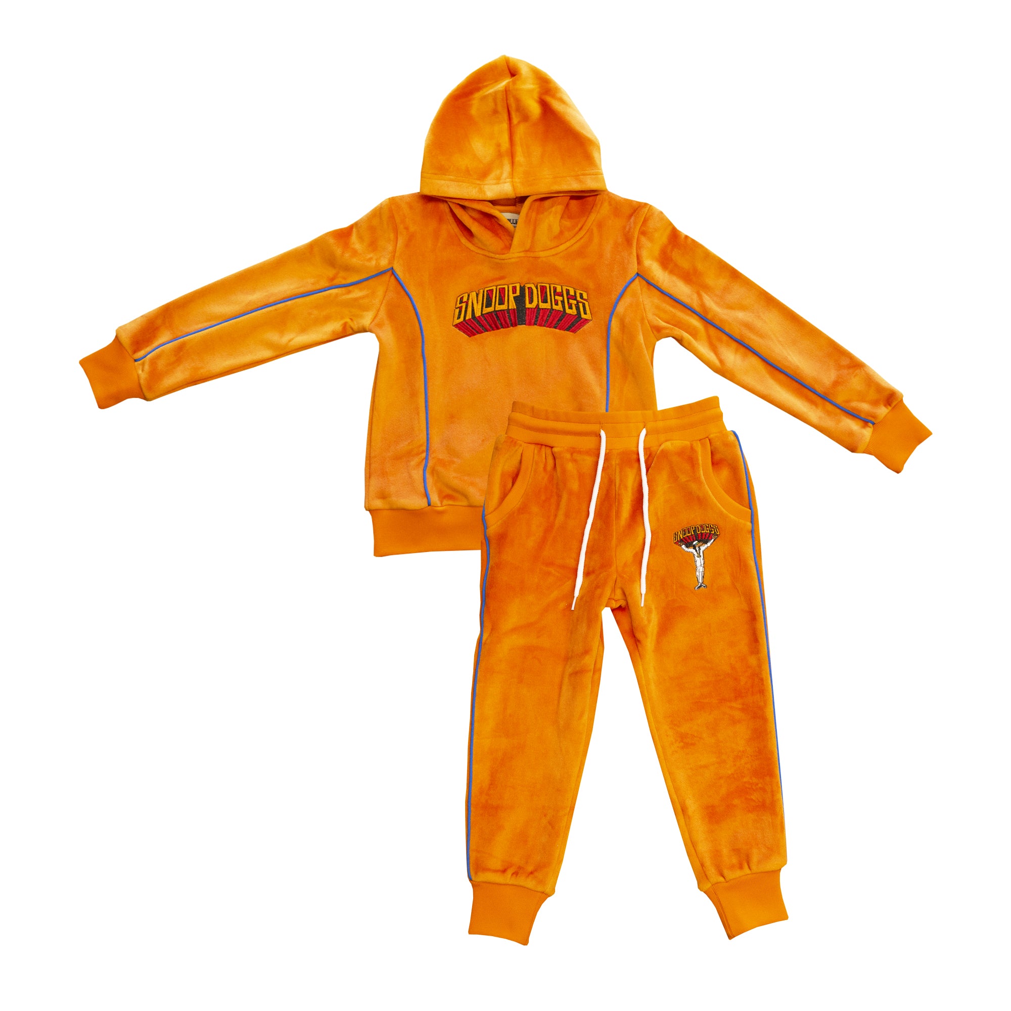 Kids Orange Velour Sweatsuit