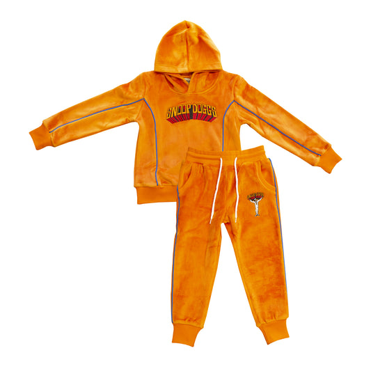 Kids Orange Velour Sweatsuit